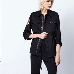 NWT Zadig & Voltaire Black Kayak Skull Mili Jacket | S